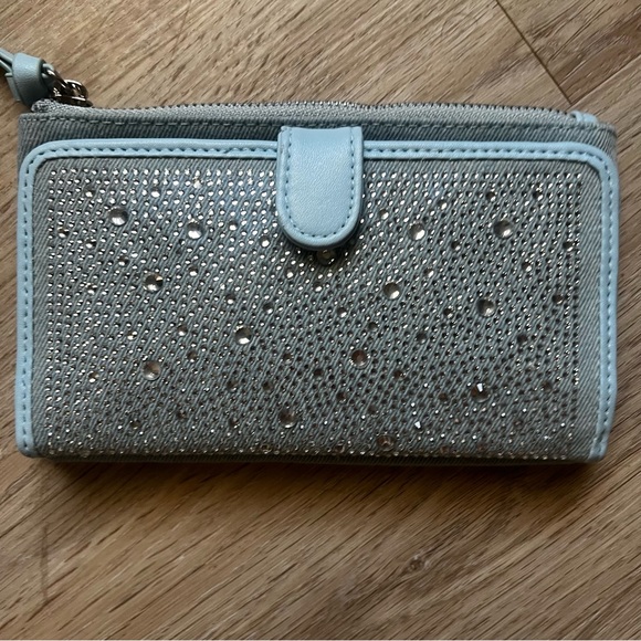 New Sparkly Rhinestone Light Blue Wallet - Picture 6 of 6